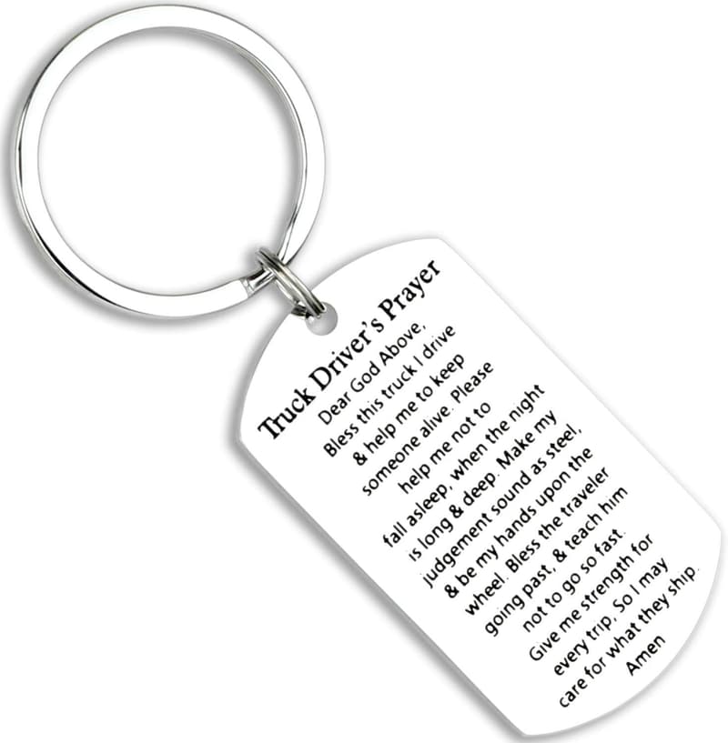 Keychain Gift for Truck Drivers - Trucker's Prayer Design