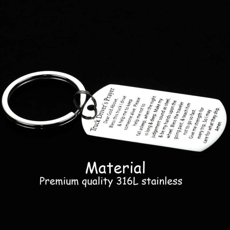 Keychain Gift for Truck Drivers - Trucker's Prayer Design
