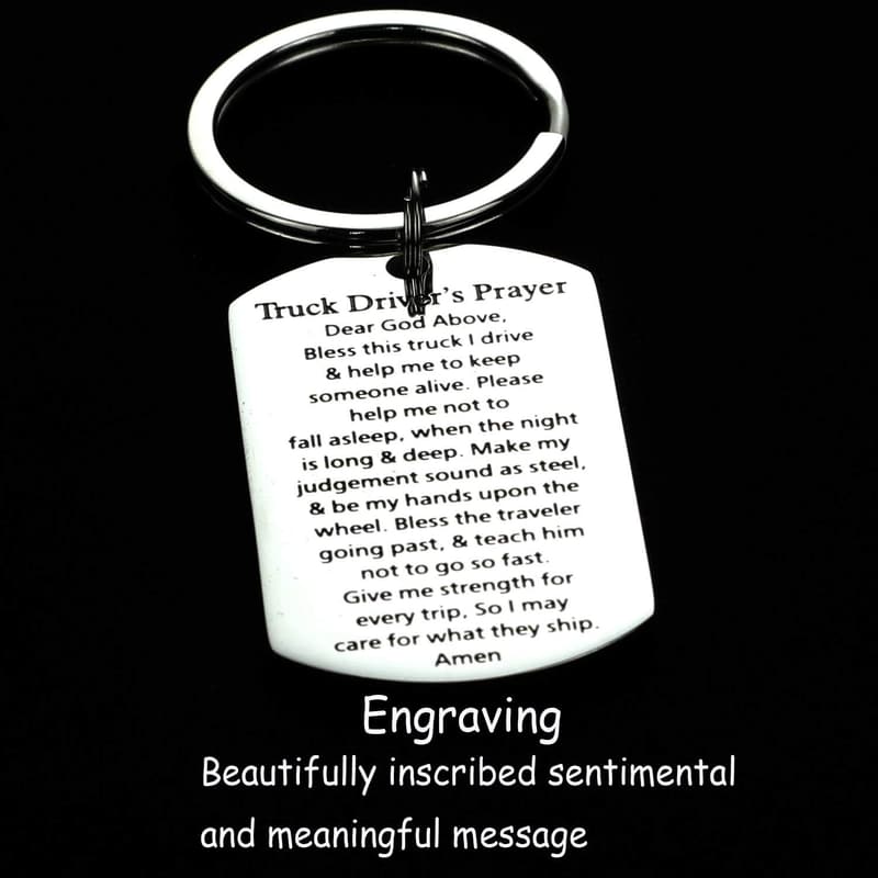 Keychain Gift for Truck Drivers - Trucker's Prayer Design