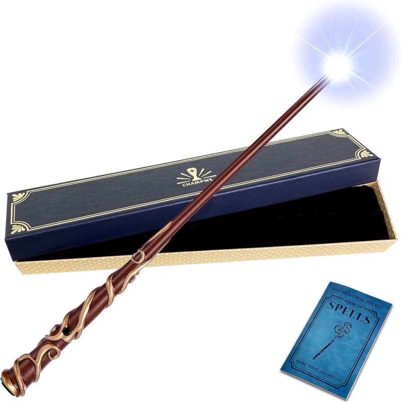 Rechargeable Magic Wizard Wand Toy for Kids with Spellbook