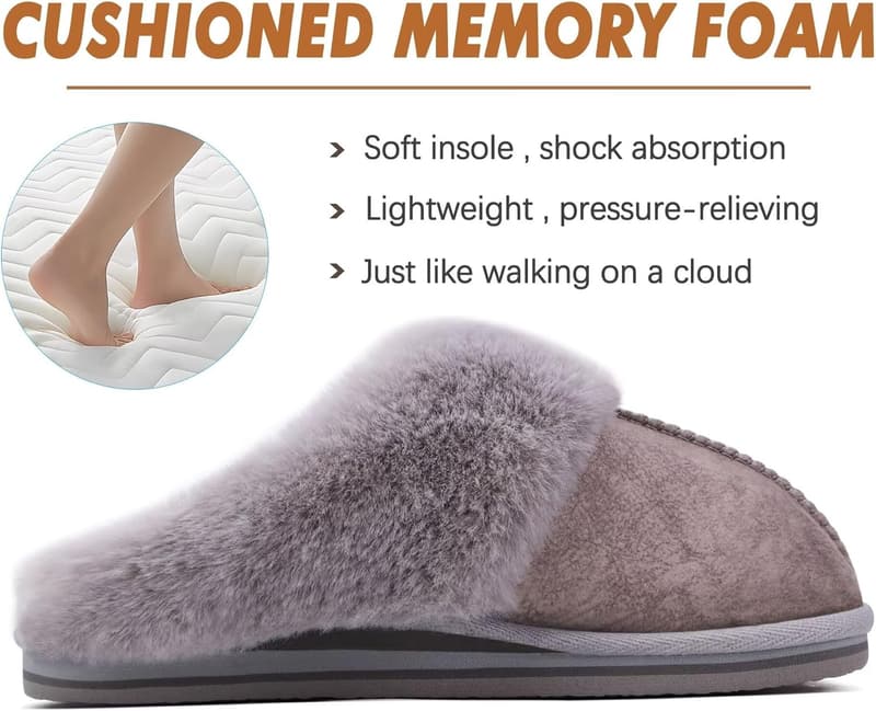 Cozy Women's Dual Memory Foam Slippers with Arch Support