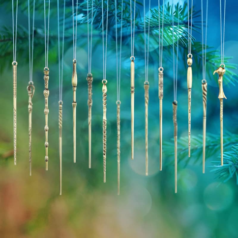 Wizard Keychain Necklace Set - 15PCS Magic Wand Ornaments