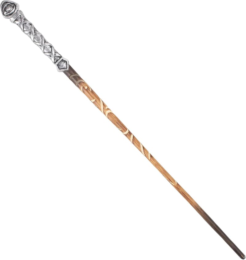 Silver Resin Magic Wand for Witch Wizard Cosplay, 13.75 inch