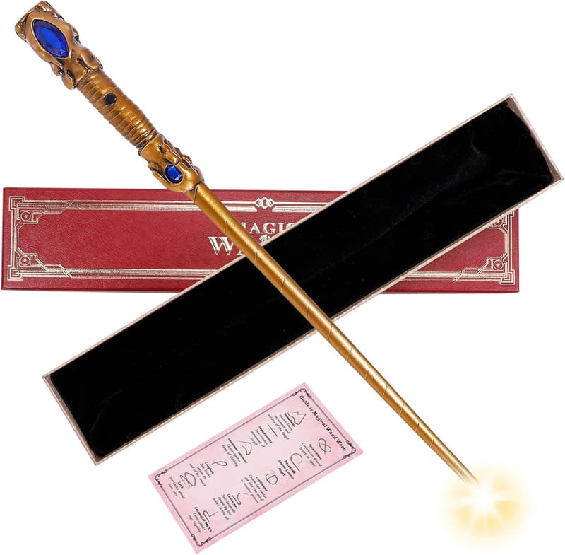 Rechargeable Golden Wizard Wand for Kids' Party Gifts