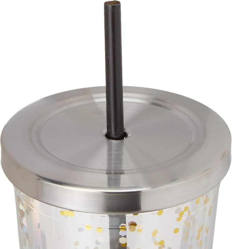 Harry Potter Glitter Tumbler - 20 oz Acrylic Cup with Straw
