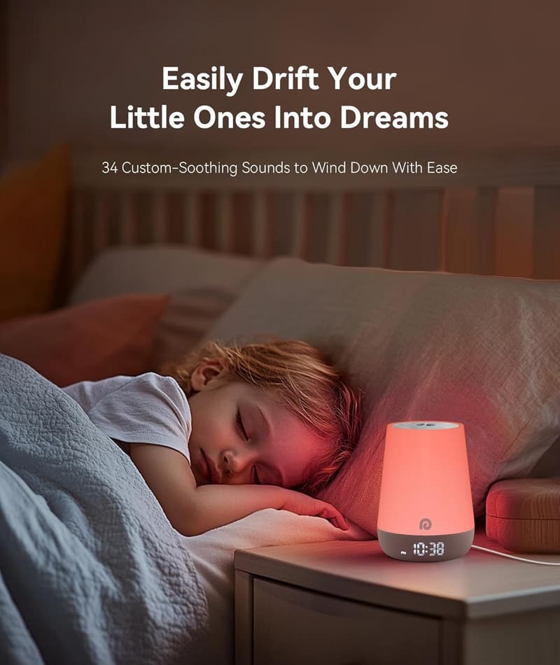 Dreamegg Baby Sound Machine with Night Light and Alarm Clock