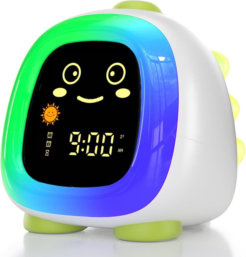 Dinosaur Night Light Alarm Clock for Kids - Sleep Trainer