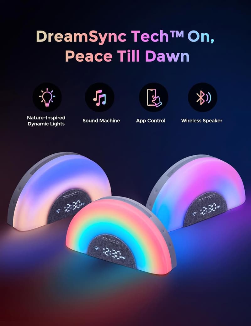 DreamSync Tech™ Baby Sound Machine & Night Light with APP Control