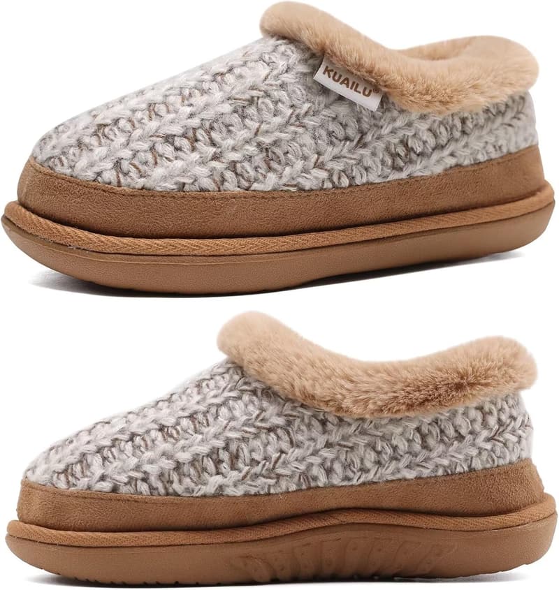 Women's Memory Foam Plaid Slippers with Arch Support