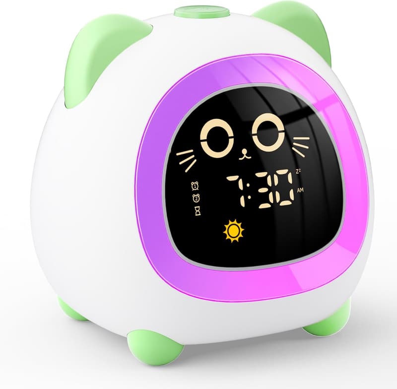Kids Alarm Clock with Sleep Training Light & Dual Alarm
