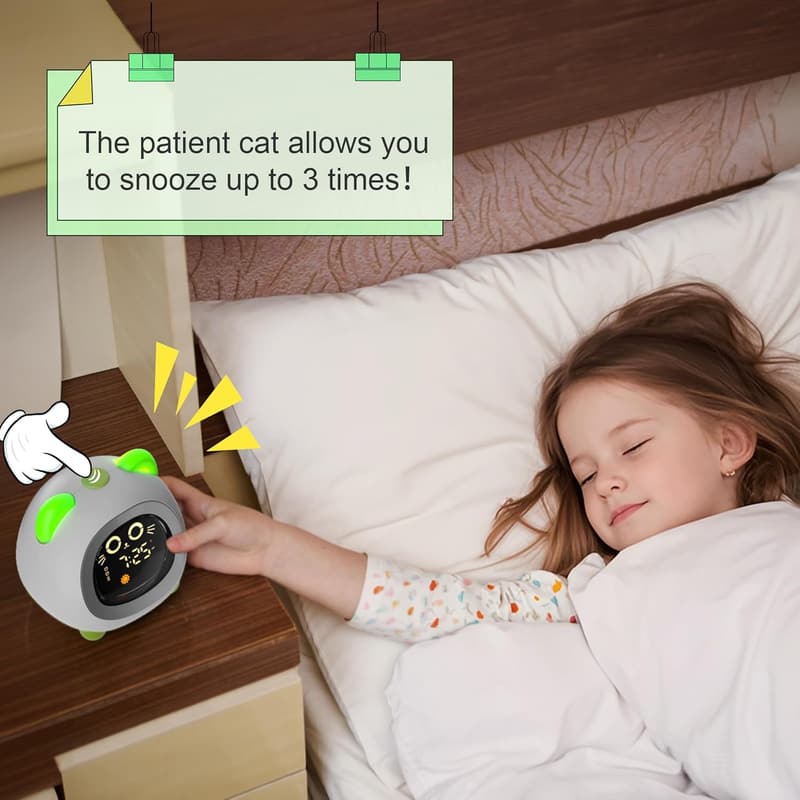 Kids Alarm Clock with Sleep Training Light & Dual Alarm