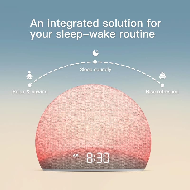 Dimmable Sunrise Alarm Clock with White Noise & Nature Sounds