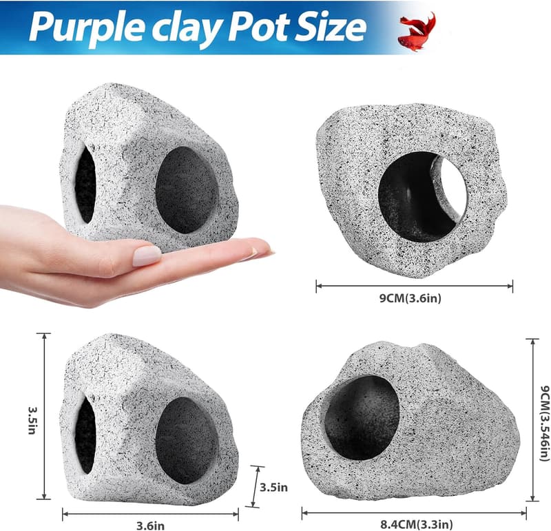 10 Pcs Non-Toxic Ceramic Aquarium Hideaway Rocks