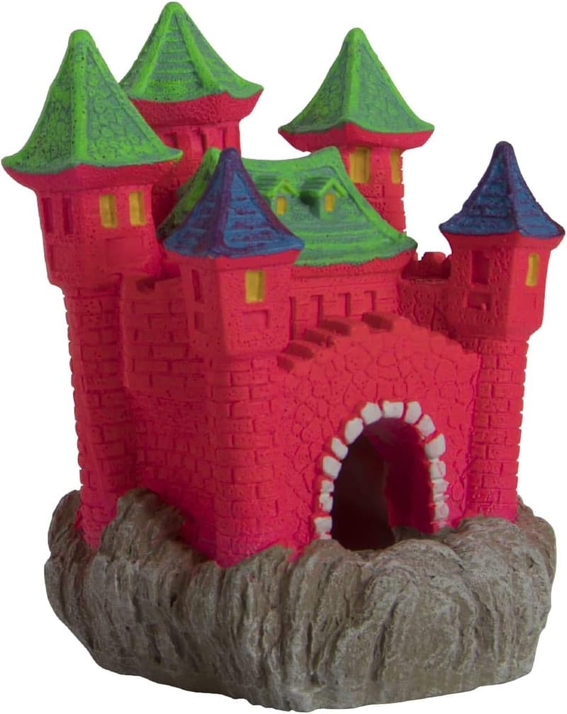 GloFish Castle Ornament - Large Colorful Aquarium Decor