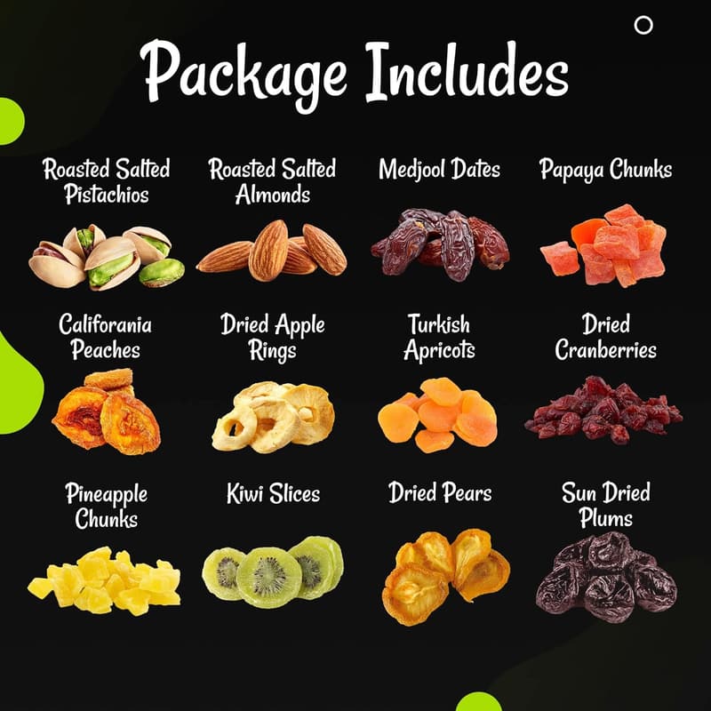 Healthy Dried Fruits & Nuts Gift Basket - Premium USA Assortment