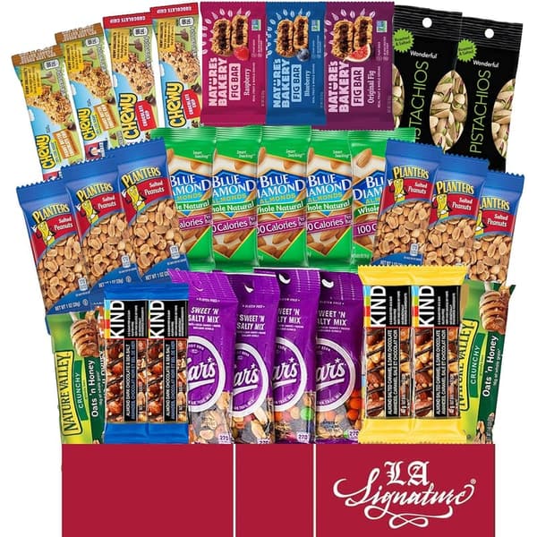Healthy Snack Gift Box - 30 Count Bars & Nuts Variety
