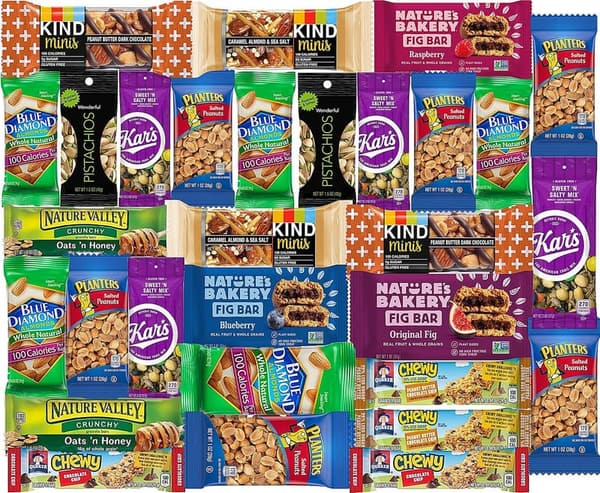 Healthy Snack Gift Box - 30 Count Bars & Nuts Variety