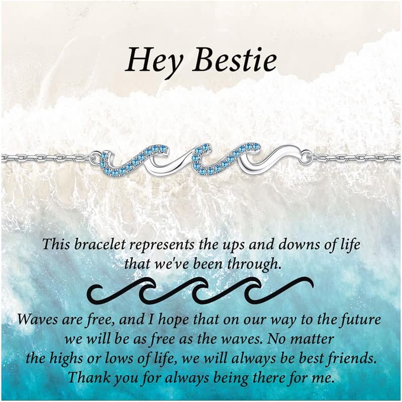 14K Gold-Plated Wave Bracelet - Meaningful Birthday Gift for Women