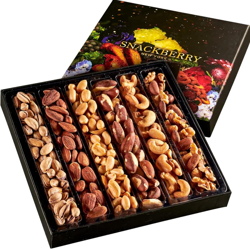 Gourmet Nuts Gift Basket in Elegant Box for Birthday