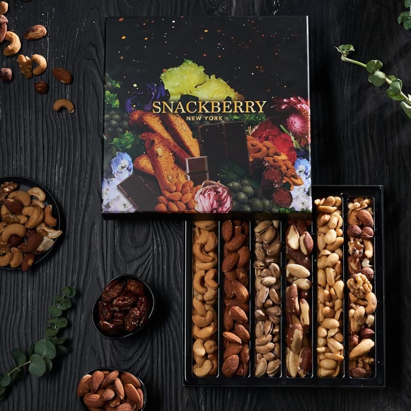 Gourmet Nuts Gift Basket in Elegant Box for Birthday