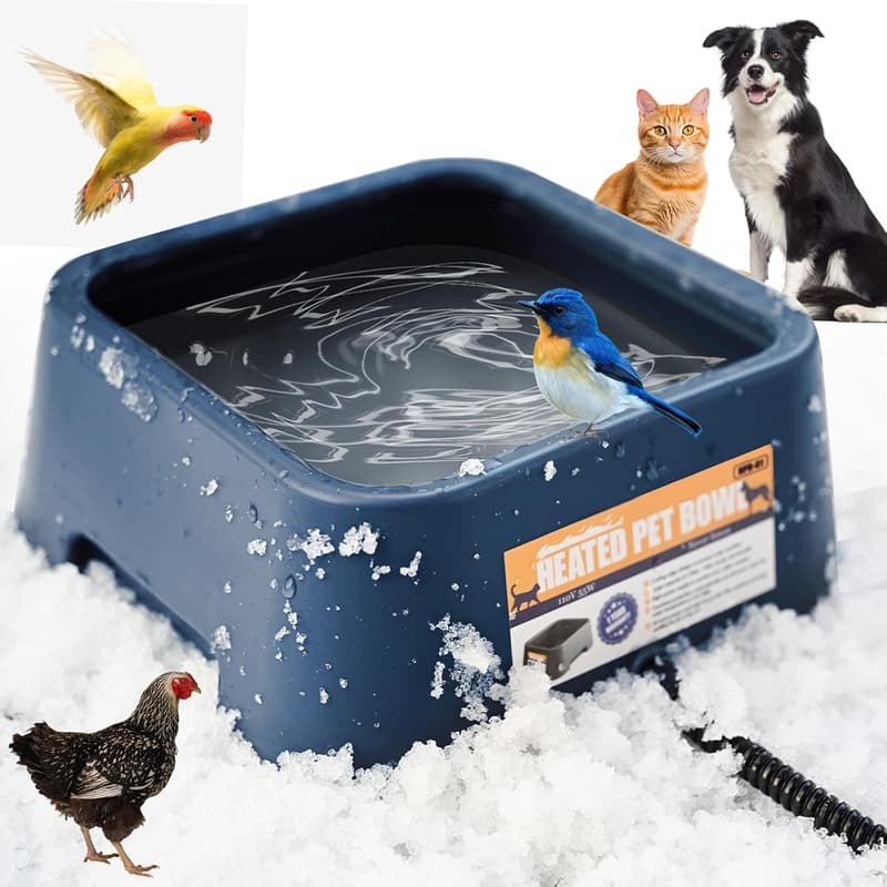 Heated Water Bowl for Pets – 120oz Thermal Outdoor Use