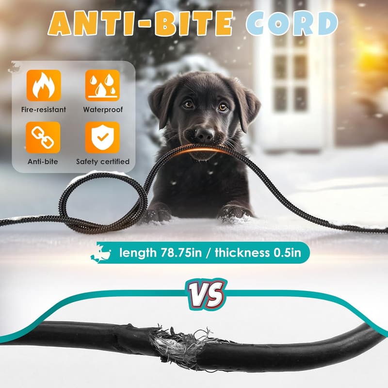 Heated Outdoor Dog Bowl - Anti-Slip & Spill-Proof Blue