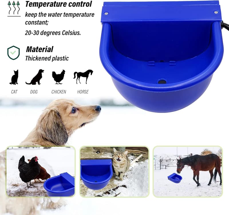Automatic Heated Dog Water Bowl - 4L Capacity for Outdoor Pets