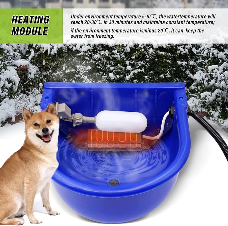 Automatic Heated Dog Water Bowl - 4L Capacity for Outdoor Pets