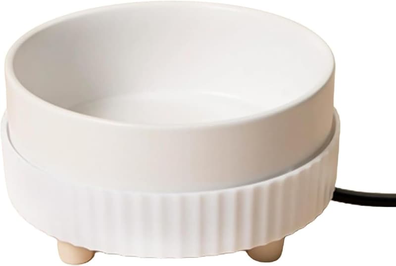 Heated Water Bowl for Dogs & Cats - 350ML, White Base