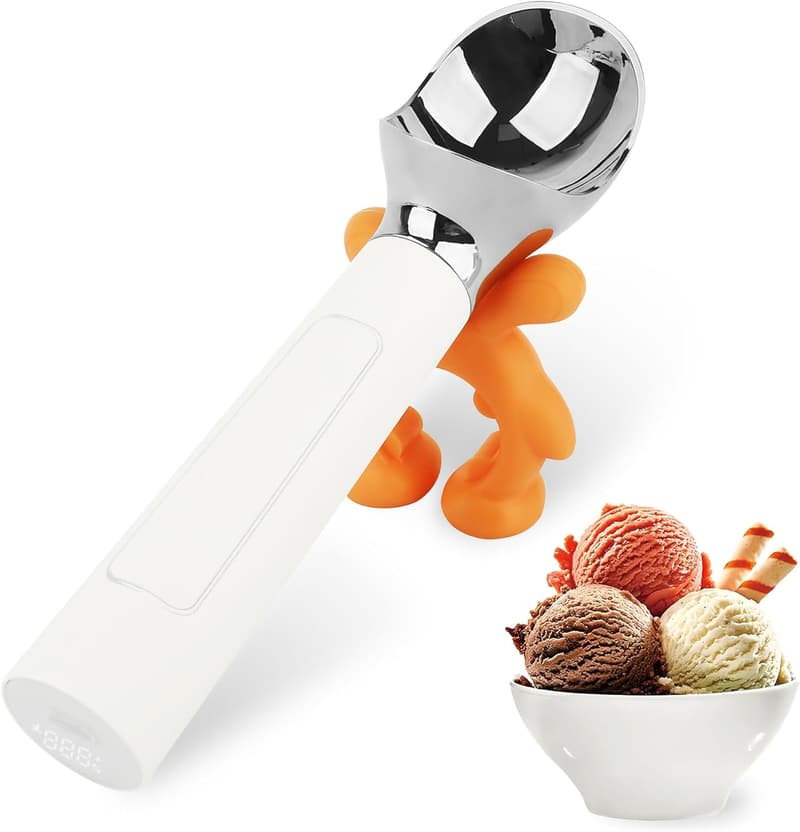 Rechargeable Heated Ice Cream Scoop – Heats to 158℉ (White)