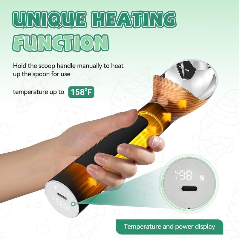Rechargeable Electric Ice Cream Scoop with LED Display