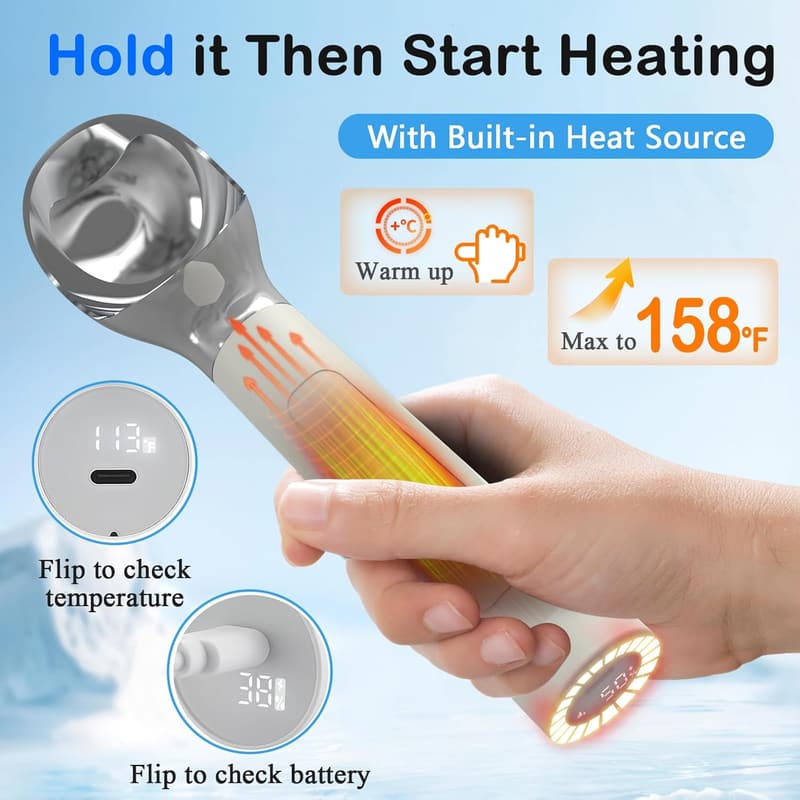 Rechargeable Heated Ice Cream Scoop with LED Display