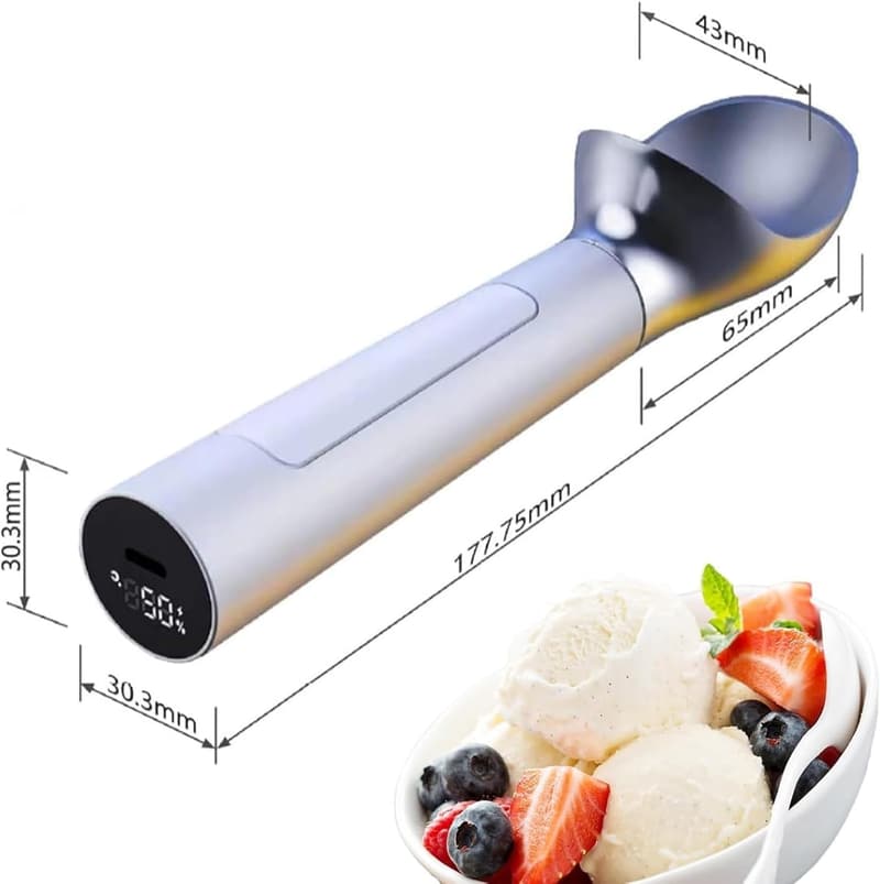 Professional Electric Heated Ice Cream Scoop with LED Display