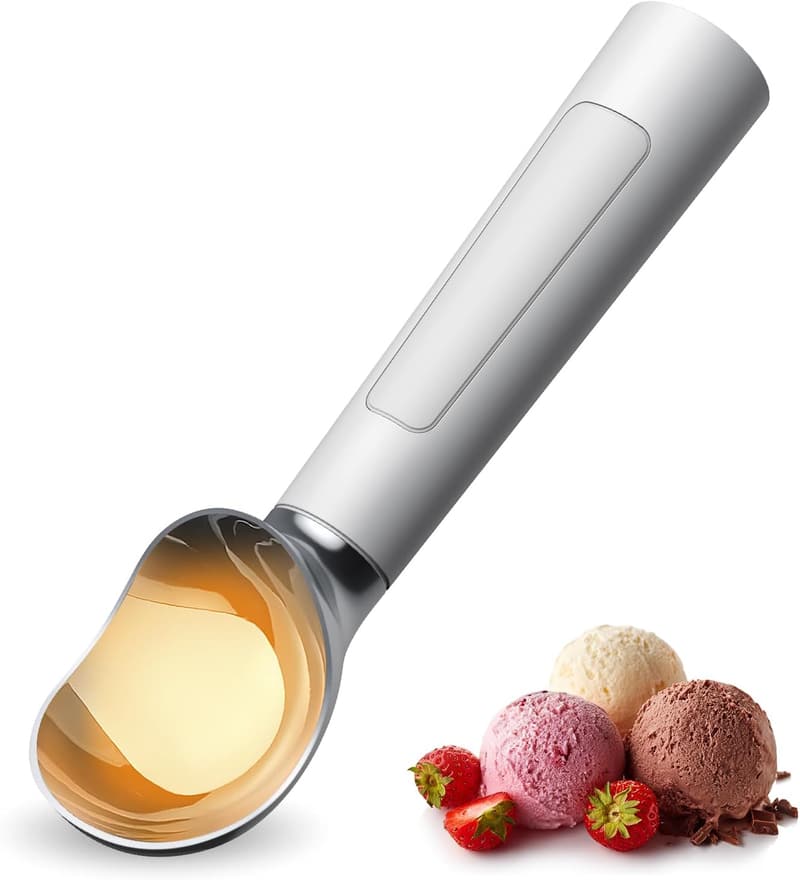 Heated Stainless Steel Ice Cream Scooper with LED Display