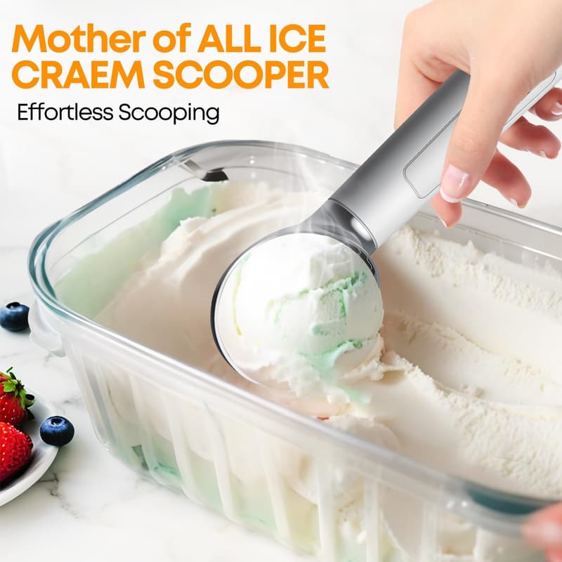 Heated Stainless Steel Ice Cream Scooper with LED Display