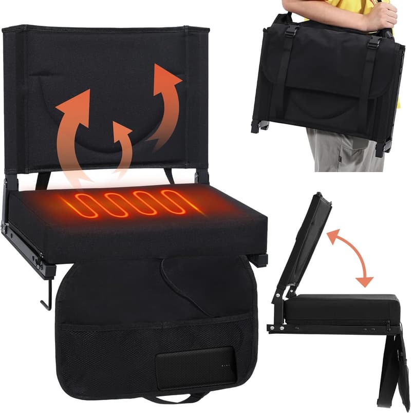 Portable Heated Stadium Seats with Backrest – Ideal for Sporting Events
