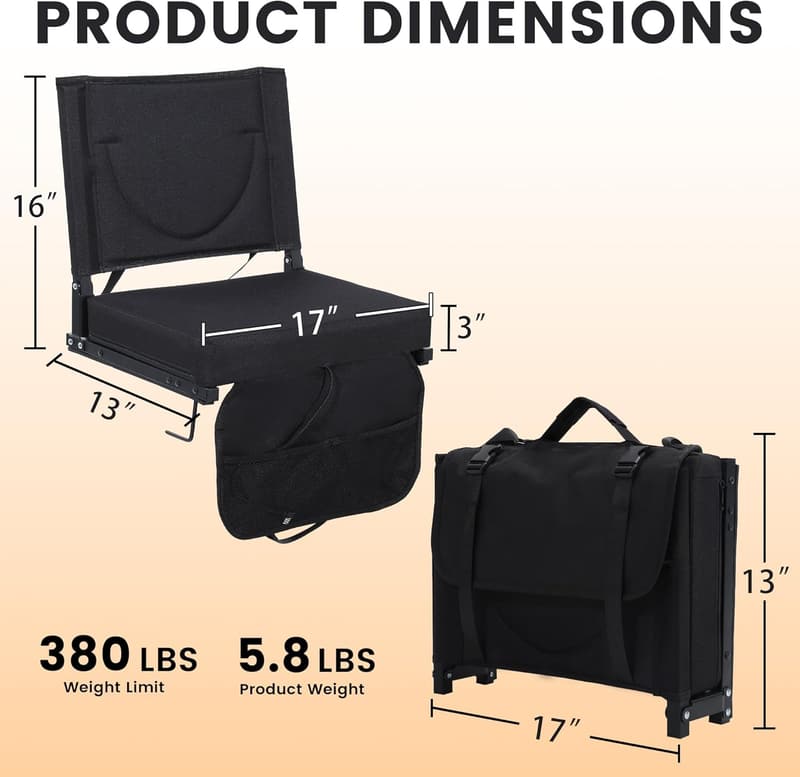 Portable Heated Stadium Seats with Backrest – Ideal for Sporting Events