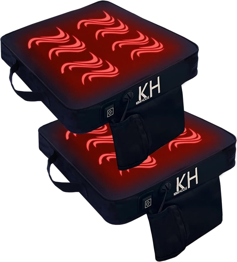 Portable Extra Thick Black Stadium Seat Cushions - 2 Pack