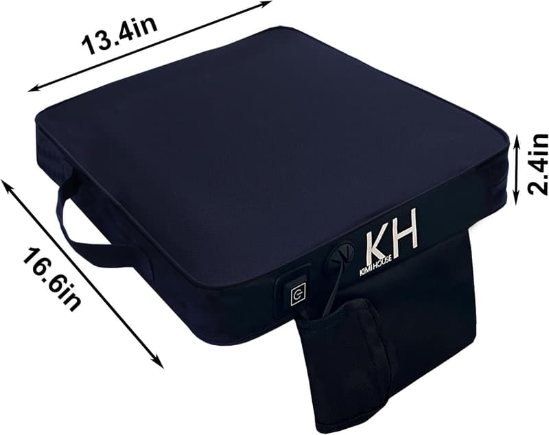 Portable Extra Thick Black Stadium Seat Cushions - 2 Pack