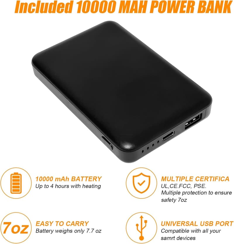 Portable Heated Stadium Seat Cushion with 10,000mAh Battery