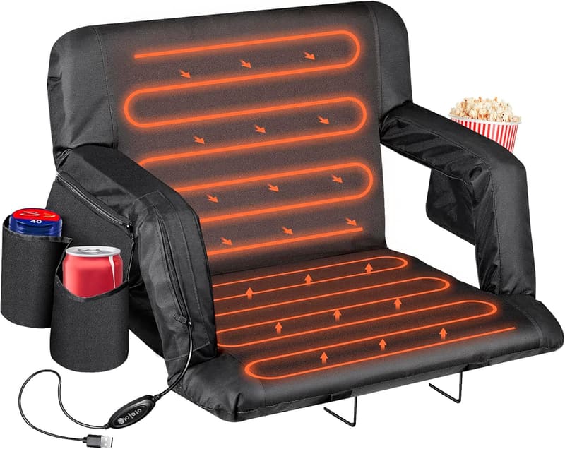 Portable Waterproof Stadium Seat with Back Support & Cushion
