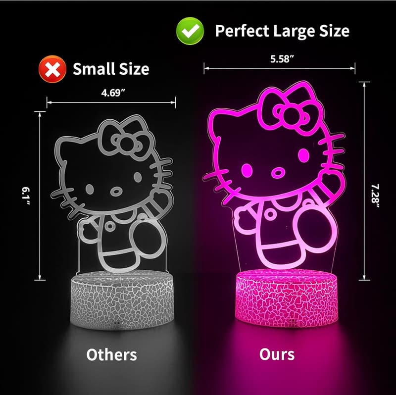 Anime Character Cat Night Light with Remote - 16 Color Options