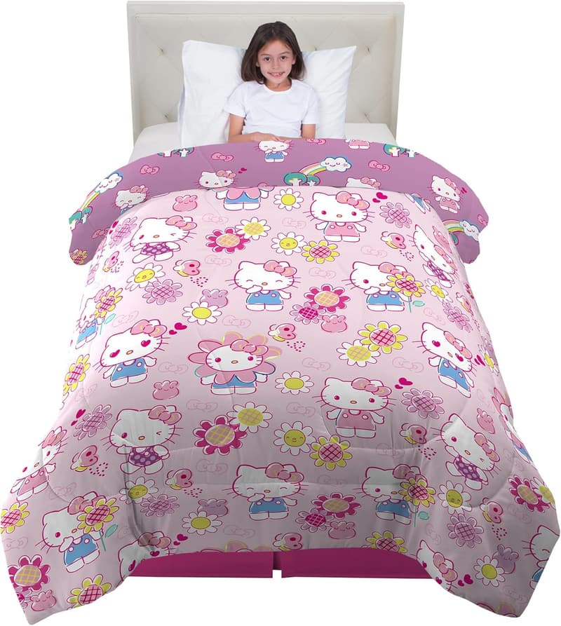 Hello Kitty Twin Comforter Set - Soft Microfiber for Kids