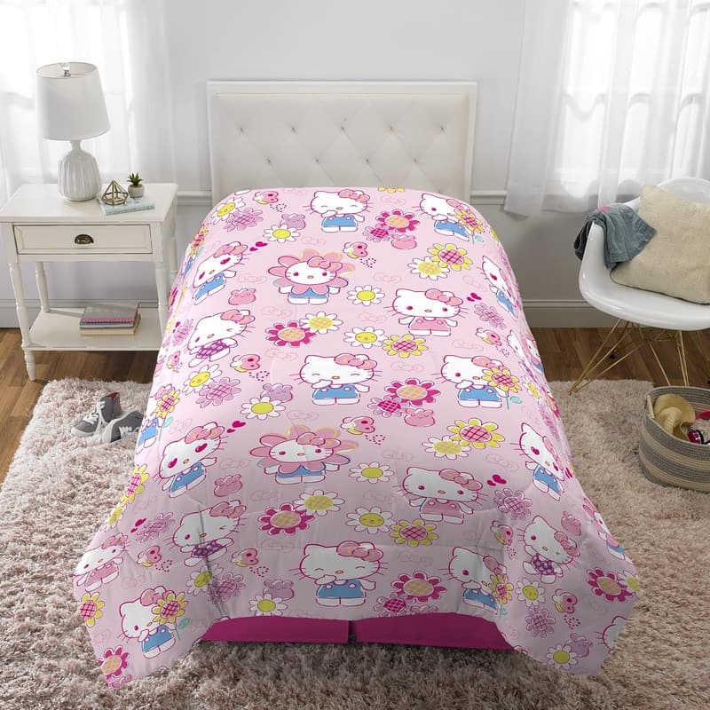 Hello Kitty Twin Comforter Set - Soft Microfiber for Kids