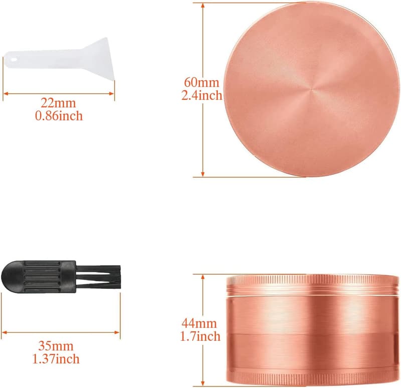Rose Gold Spice Grinder - 2.4-inch Kitchen Tool