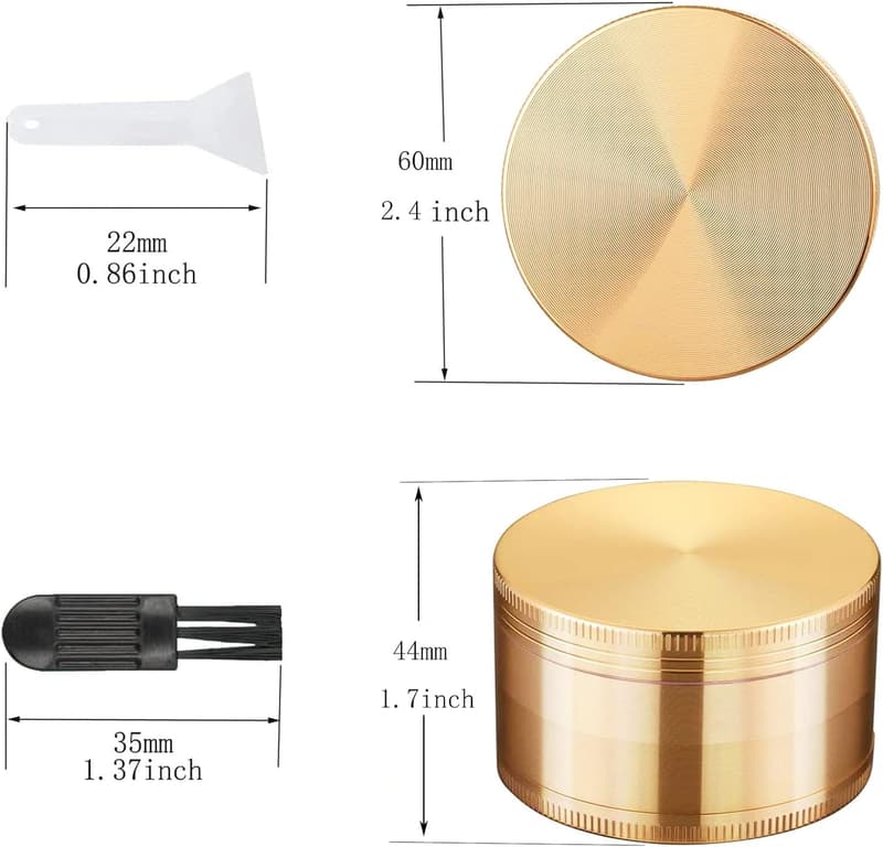 Gold Spice Grinder - 2.4 in Diameter