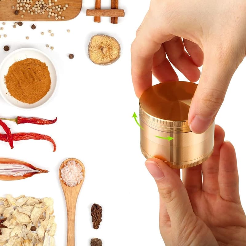 Gold Spice Grinder - 2.4 in Diameter