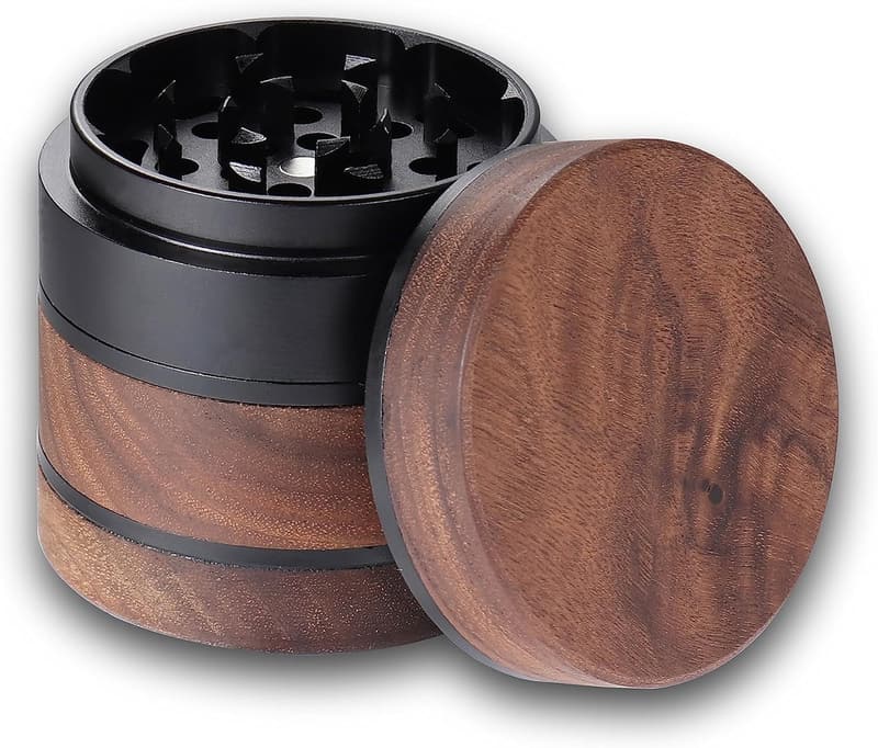 Black Wooden Spice Grinder - 2.5 Inch
