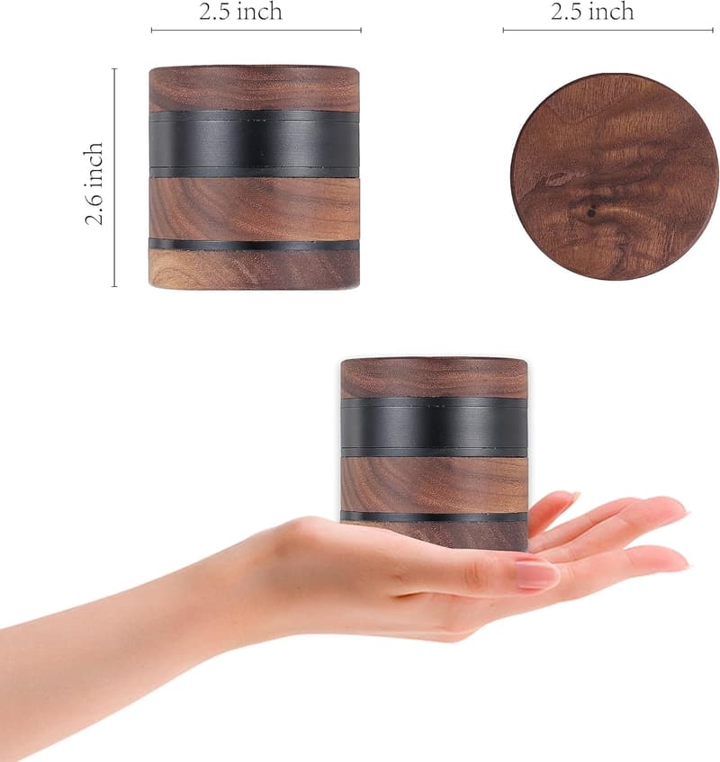 Black Wooden Spice Grinder - 2.5 Inch