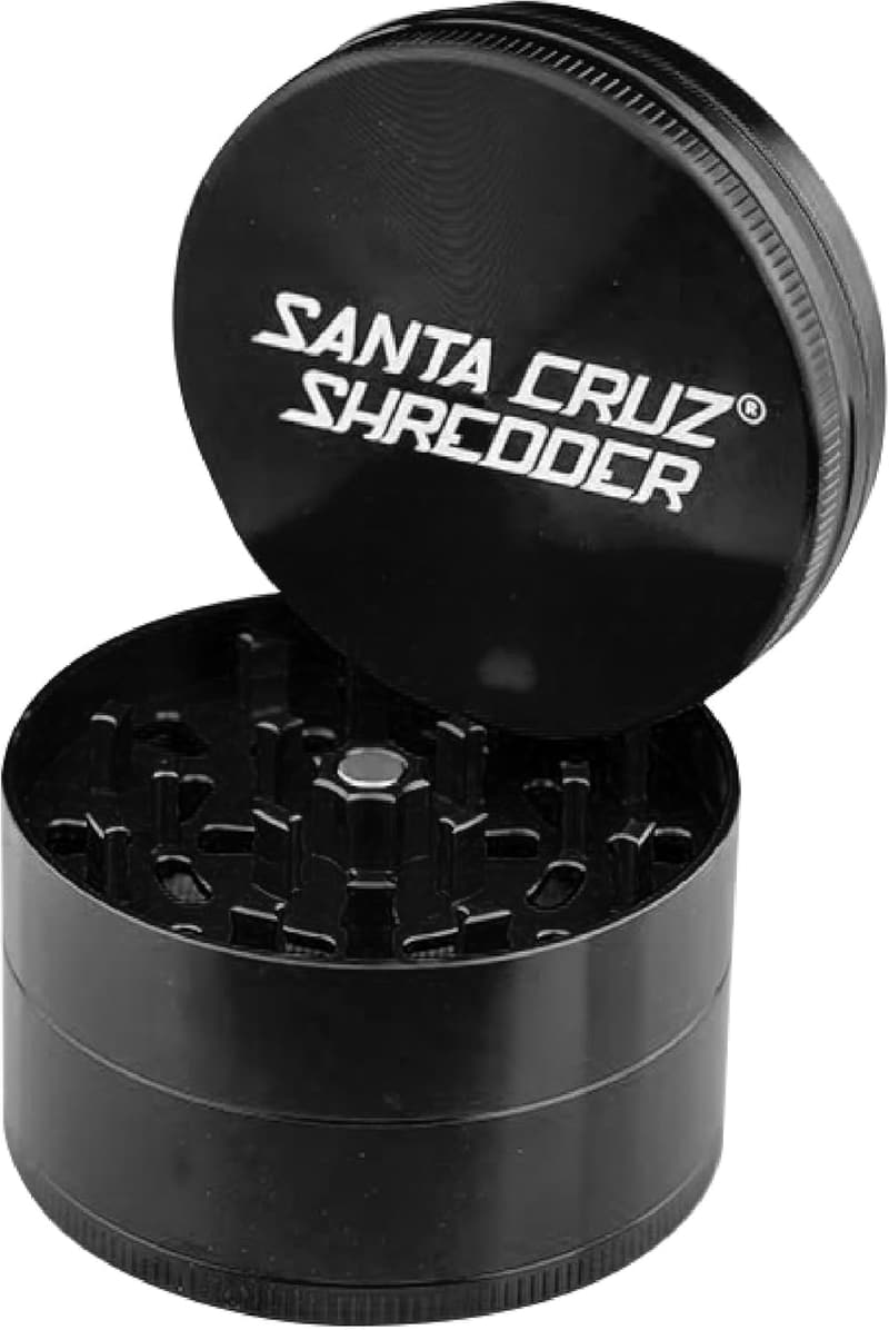 Santa Cruz Shredder Large Herb Grinder - Black, Made in USA